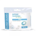 Ватные палочки, Family Guard (Фэмили Гард) 300 шт с ионами серебра зип-пакет