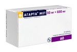 Агарта Мет, таблетки покрытые пленочной оболочкой 50 мг+850 мг 60 шт