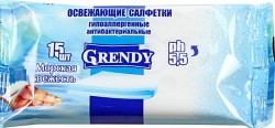 Салфетки влажные, Grendy (Гренди) №15 морская свежесть