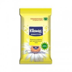 Салфетки влажные, Kleenex (Клинекс) 10 шт для чувствительной кожи с экстрактом ромашки